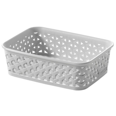 Curver My Style A6 Desk Storage Tray - Grey - Rectangular Office Basket ...