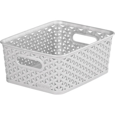 Curver Rattan Basket Grey (10cm x 25.5cm x 19.5cm)