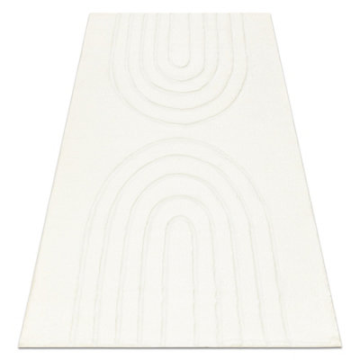 CURVY white 11 Arches washable rug, structured, embossed, plush 120x170 cm