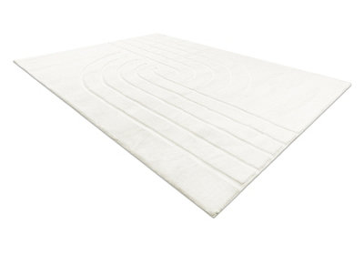 CURVY white 11 Curves washable rug, structured, embossed, plush 120x170 cm
