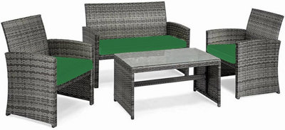 Cushion For Rattan Chairs (Green, 3 Pieces)
