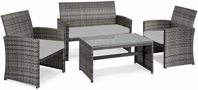 Cushion For Rattan Chairs (Grey, 3 Pieces)