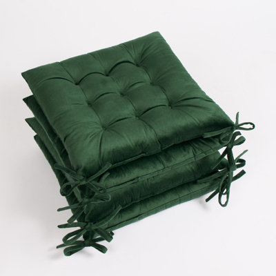 Cushion Seat Pads 4 Pack Matte Velvet Dining Chair Riser Booster