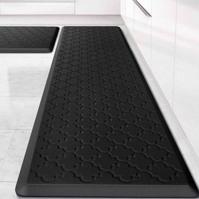Blue And White Decor Blue Kitchen Rugs Set 2 PCS Anti Fatigue Non Skid Mats Waterproof Cushioned Kitchen Sink Mats Padded Kitchen Mats Standing Floor Laundry Bathroom Off Kitchen Mats For Floor