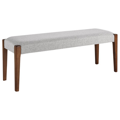 Cushioned Dining Bench Dark Wood with Grey ELYRIA | DIY at B&Q