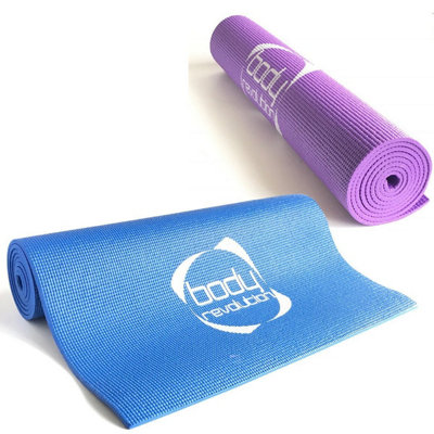 Cushioned Non-Slip Blue Yoga Mat for Comfort and Stability