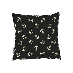 Cushions - Anchors on Black Background (Cushion) / 45cm x 45cm