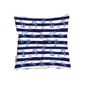 Cushions - Anchors on white and blue marine (Cushion) / 45cm x 45cm