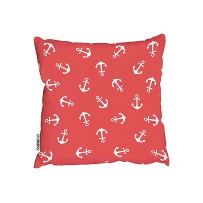 Cushions - Anchors pattern red (Cushion) / 45cm x 45cm