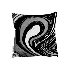 Cushions - Black Marbled Paint (Cushion) / 60cm x 60cm
