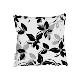 Cushions - Black & White Floral (Cushion) / 45cm x 45cm