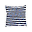 Cushions - Blue Anchors on Navy Striped Background (Cushion) / 45cm x 45cm