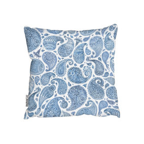 Cushions - Blue and White BoHo world (Cushion) / 60cm x 60cm