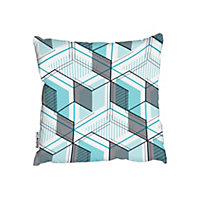 Cushions - Blue Geometric Hexagons (Cushion) / 45cm x 45cm