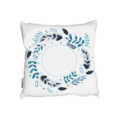 Cushions - Blue Leaves Frame (Cushion) / 45cm x 45cm