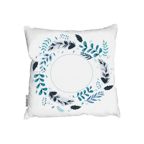 Cushions - Blue Leaves Frame (Cushion) / 45cm x 45cm