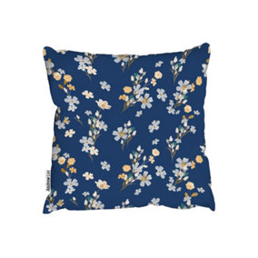 Cushions - Blue & Yellow Bunches (Cushion) / 60cm x 60cm