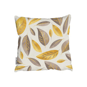 Cushions - Botanical gold and purple leaf (Cushion) / 60cm x 60cm