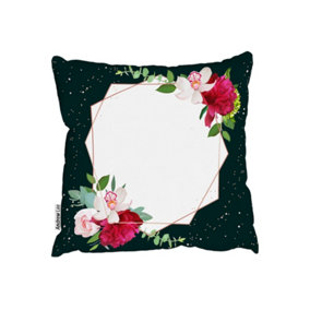Cushions - Bright Flowers, Dark Background (Cushion) / 45cm x 45cm
