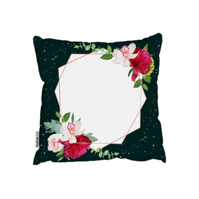 Cushions - Bright Flowers, Dark Background (Cushion) / 60cm x 60cm