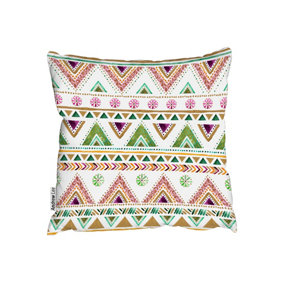 Cushions - Colorful Striped gold style triangles (Cushion) / 60cm x 60cm