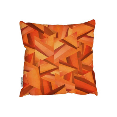 Cushions - Fiery orange geometric shapes (Cushion) / 60cm x 60cm | DIY ...