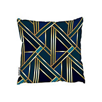 Cushions - Gold & Teal Geometric Pattern (Cushion) / 60cm x 60cm
