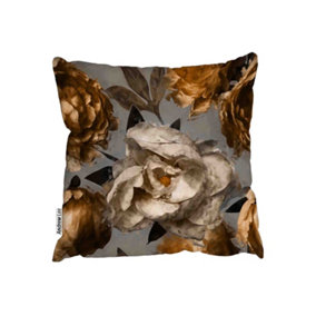 Cushions - Golden White Flower (Cushion) / 45cm x 45cm
