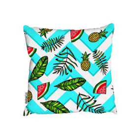 Cushions - Green leaves and pineapple and watermelon (Cushion) / 45cm x 45cm