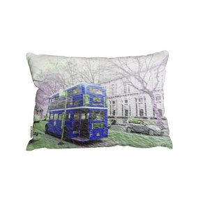 Cushions - London bus Behind blue (Cushion) / 45cm x 30cm