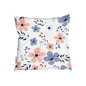 Cushions - Pink & Blue Flowers (Cushion) / 60cm x 60cm