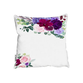 Cushions - Pink & Purple Roses (Cushion) / 45cm x 45cm