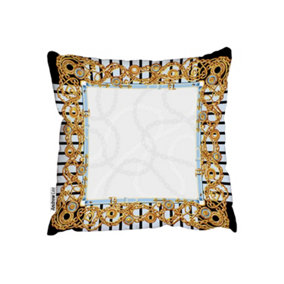 Cushions - Scarf gold metal objects (Cushion) / 60cm x 60cm