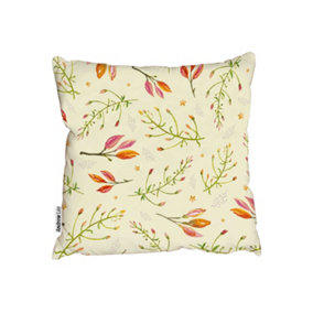 Cushions - Seamless green branches and flower buds (Cushion) / 45cm x 45cm