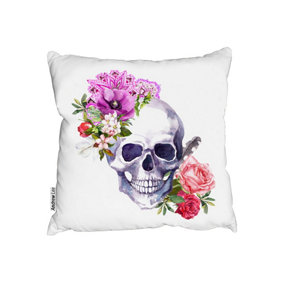 Cushions - Skull with flowers (Cushion) / 60cm x 60cm