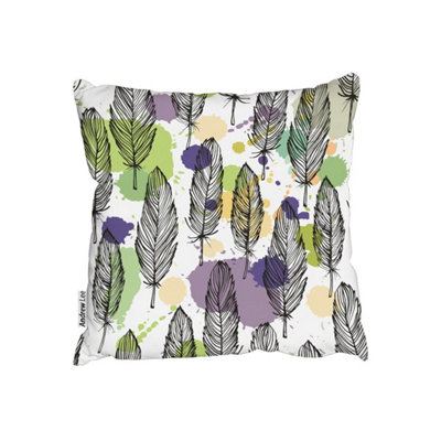 Cushions - Spotted colored feather seamless pattern, vector background ...