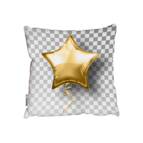 Cushions - Star gold balloon on transparent background (Cushion) / 45cm x 45cm