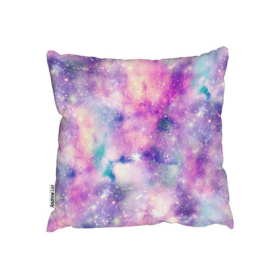 Cushions - Starry Galaxy Print in Unicorn Colours (Cushion) / 60cm x 60cm