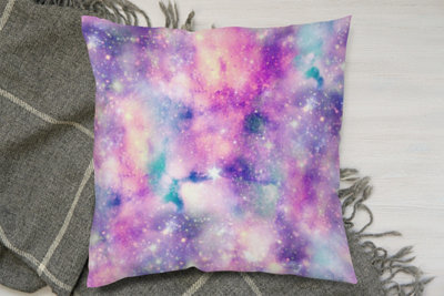 Cushions - Starry Galaxy Print in Unicorn Colours (Cushion) / 60cm x 60cm