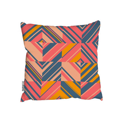Cushions - Striped bright geometric pattern (Cushion) / 45cm x 45cm