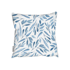 Cushions - watercolour blue branches with leaves (Cushion) / 45cm x 45cm