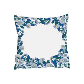 Cushions - Winter Blue Flowers (Cushion) / 60cm x 60cm