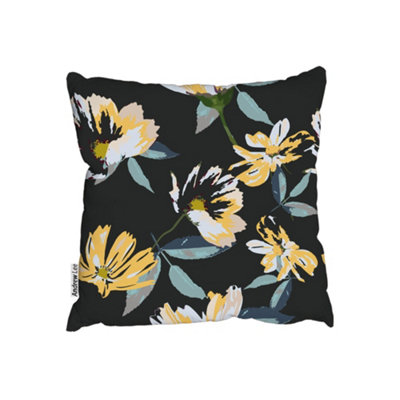 Cushions Yellow Flowers on Green (Cushion) / 45cm x 45cm DIY at B&Q