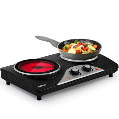 Cusimax Portable Hot Plate, 2100W Double Burners,Heat-Up in Seconds,2.7kg