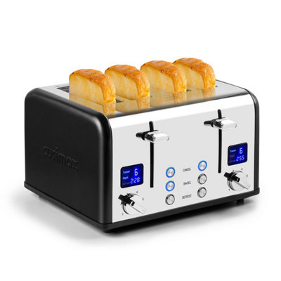 Cusimax Sleek 4 Slice Toaster Stainless Steel with LED Display Extra ...