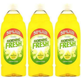 Cussons Morning Fresh Lemon Washing Up Liquid 675ml (Pack of 3)