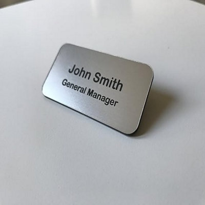 Custom Engraved Name Tag Badges, Personalized Identification, Wearable Magnetic