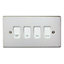 Customised Grid Switch Kitchen Control Panel - 4 Gang (White
