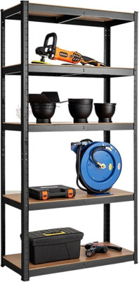 Customizable Garage Shelving Units - Metal Storage Shelves H70.8 x W35.4 x D11.8 in 1 Bay - 5 Tier MDF, Boltless Design
