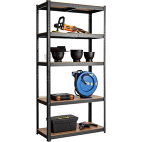 Customizable Garage Shelving Units - Metal Storage Shelves H70.8 x W35.4 x D11.8 in 1 Bay - 5 Tier MDF, Boltless Design